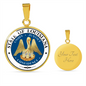 Louisiana State Seal Necklace Circle Pendant Stainless Steel or 18k Gold 18-22"-Express Your Love Gifts