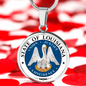 Louisiana State Seal Necklace Circle Pendant Stainless Steel or 18k Gold 18-22"-Express Your Love Gifts
