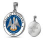 Louisiana State Seal Necklace Circle Pendant Stainless Steel or 18k Gold 18-22"-Express Your Love Gifts