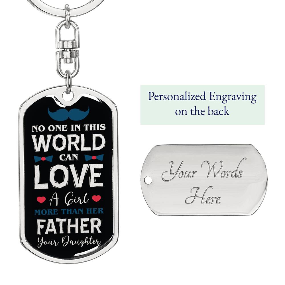 Love A Girl Dog Tag Pendant Keychain Stainless Steel or 18k Gold-Express Your Love Gifts