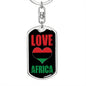 Love Africa Flag Heart Dog Tag Pendant Keychain Stainless Steel or 18k Gold-Express Your Love Gifts