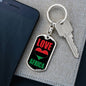 Love Africa Flag Heart Dog Tag Pendant Keychain Stainless Steel or 18k Gold-Express Your Love Gifts