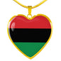 Love Africa Flag Heart Pendant Necklace Stainless Steel or 18k Gold Heart Pendant 18-22"-Express Your Love Gifts