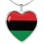 Love Africa Flag Heart Pendant Necklace Stainless Steel or 18k Gold Heart Pendant 18-22"-Express Your Love Gifts