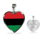 Love Africa Flag Heart Pendant Necklace Stainless Steel or 18k Gold Heart Pendant 18-22"-Express Your Love Gifts