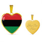 Love Africa Flag Heart Pendant Necklace Stainless Steel or 18k Gold Heart Pendant 18-22"-Express Your Love Gifts