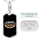 Love Anchors Christian Keychain Stainless Steel or 18k Gold Dog Tag Keyring-Express Your Love Gifts