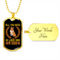 Love and a Dog Brown Necklace Stainless Steel or 18k Gold Dog Tag 24" Chain-Express Your Love Gifts