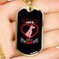 Love and a Dog Necklace Stainless Steel or 18k Gold Dog Tag 24" Chain-Express Your Love Gifts