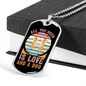 Love and a Dog Pink Necklace Stainless Steel or 18k Gold Dog Tag 24" Chain-Express Your Love Gifts