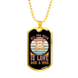 Love and a Dog Pink Necklace Stainless Steel or 18k Gold Dog Tag 24" Chain-Express Your Love Gifts