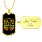 Love and a Dog Yellow Green Necklace Stainless Steel or 18k Gold Dog Tag 24" Chain-Express Your Love Gifts