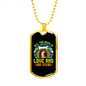 Love and a Dog Yellow Necklace Stainless Steel or 18k Gold Dog Tag 24" Chain-Express Your Love Gifts