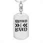 Love And Blessed Christian Keychain Stainless Steel or 18k Gold Dog Tag Keyring-Express Your Love Gifts