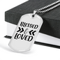 Love And Blessed Christian Necklace Stainless Steel or 18k Gold Dog Tag 24" Chain-Express Your Love Gifts