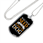 Love and Dog Necklace Stainless Steel or 18k Gold Dog Tag 24" Chain-Express Your Love Gifts