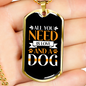 Love and Dog Necklace Stainless Steel or 18k Gold Dog Tag 24" Chain-Express Your Love Gifts