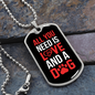 Love and Dog Red Necklace Stainless Steel or 18k Gold Dog Tag 24" Chain-Express Your Love Gifts