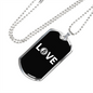Love Bitcoin Crypto Necklace Stainless Steel or 18k Gold Dog Tag 24" Chain-Express Your Love Gifts