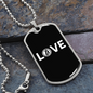 Love Bitcoin Crypto Necklace Stainless Steel or 18k Gold Dog Tag 24" Chain-Express Your Love Gifts
