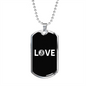 Love Bitcoin Crypto Necklace Stainless Steel or 18k Gold Dog Tag 24" Chain-Express Your Love Gifts