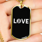 Love Bitcoin Crypto Necklace Stainless Steel or 18k Gold Dog Tag 24" Chain-Express Your Love Gifts