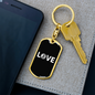 Love Bitcoin Crypto Plain Keychain Stainless Steel or 18k Gold Dog Tag Keyring-Express Your Love Gifts