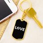 Love Bitcoin Crypto Plain Keychain Stainless Steel or 18k Gold Dog Tag Keyring-Express Your Love Gifts