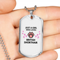 Love British ShortHair Cat White Necklace Stainless Steel or 18k Gold Dog Tag 24-Express Your Love Gifts