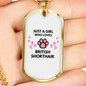 Love British ShortHair Cat White Necklace Stainless Steel or 18k Gold Dog Tag 24-Express Your Love Gifts