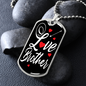 Love Brother Necklace Stainless Steel or 18k Gold Dog Tag 24" Chain-Express Your Love Gifts
