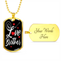 Love Brother Necklace Stainless Steel or 18k Gold Dog Tag 24" Chain-Express Your Love Gifts