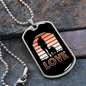 Love Brown Necklace Stainless Steel or 18k Gold Dog Tag 24" Chain-Express Your Love Gifts