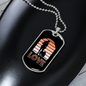 Love Brown Necklace Stainless Steel or 18k Gold Dog Tag 24" Chain-Express Your Love Gifts
