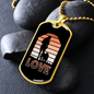 Love Brown Necklace Stainless Steel or 18k Gold Dog Tag 24" Chain-Express Your Love Gifts