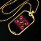 Love Canine Purple Necklace Stainless Steel or 18k Gold Dog Tag 24" Chain-Express Your Love Gifts