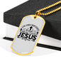 Love Comes From Jesus Christian Necklace Stainless Steel or 18k Gold Dog Tag 24" Chain-Express Your Love Gifts