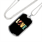 Love Dog Necklace Stainless Steel or 18k Gold Dog Tag 24" Chain-Express Your Love Gifts