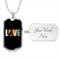 Love Dog Necklace Stainless Steel or 18k Gold Dog Tag 24" Chain-Express Your Love Gifts