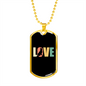 Love Dog Necklace Stainless Steel or 18k Gold Dog Tag 24" Chain-Express Your Love Gifts