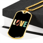 Love Dog Necklace Stainless Steel or 18k Gold Dog Tag 24" Chain-Express Your Love Gifts