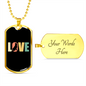 Love Dog Necklace Stainless Steel or 18k Gold Dog Tag 24" Chain-Express Your Love Gifts