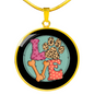 Love Dog Paw Circle Necklace Stainless Steel or 18k Gold 18-22"-Express Your Love Gifts