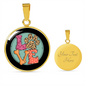 Love Dog Paw Circle Necklace Stainless Steel or 18k Gold 18-22"-Express Your Love Gifts