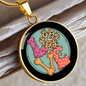 Love Dog Paw Circle Necklace Stainless Steel or 18k Gold 18-22"-Express Your Love Gifts