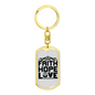 Love Faith Hope Christian Keychain Stainless Steel or 18k Gold Dog Tag Keyring-Express Your Love Gifts