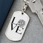 Love Fire Department Firefighter Keychain Stainless Steel or 18k Gold Dog Tag Keyring-Express Your Love Gifts