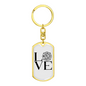 Love Fire Department Firefighter Keychain Stainless Steel or 18k Gold Dog Tag Keyring-Express Your Love Gifts