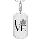 Love Fire Department Firefighter Keychain Stainless Steel or 18k Gold Dog Tag Keyring-Express Your Love Gifts