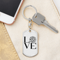 Love Fire Department Firefighter Keychain Stainless Steel or 18k Gold Dog Tag Keyring-Express Your Love Gifts